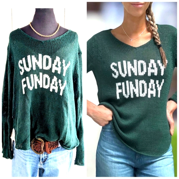 Wooden Sunday  Funday Sweater sz M/L - Picture 1 of 11